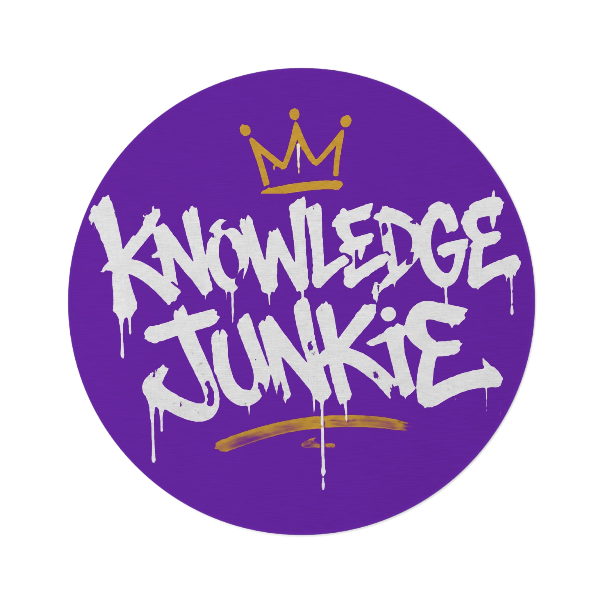 KNOWLEDGEJUNKIE PURPLE ROUND RUG