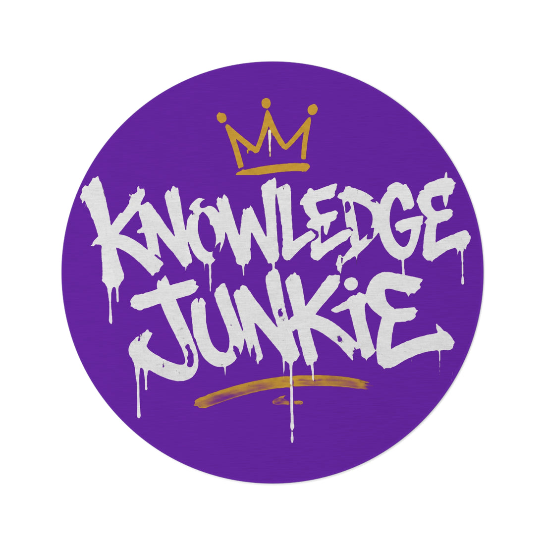 KNOWLEDGEJUNKIE PURPLE ROUND RUG