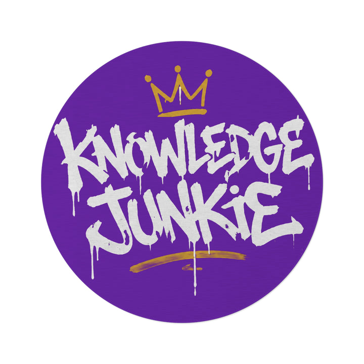 KNOWLEDGEJUNKIE PURPLE ROUND RUG