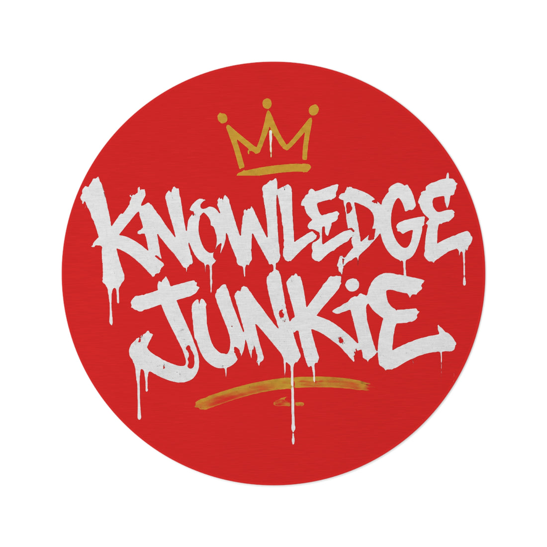 KNOWLEDGEJUNKIE RED ROUND RUG